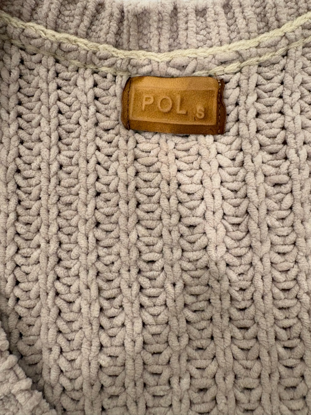 2/$20! Plush Knit V-Neck Top in Light Beige - Picture 4 of 8